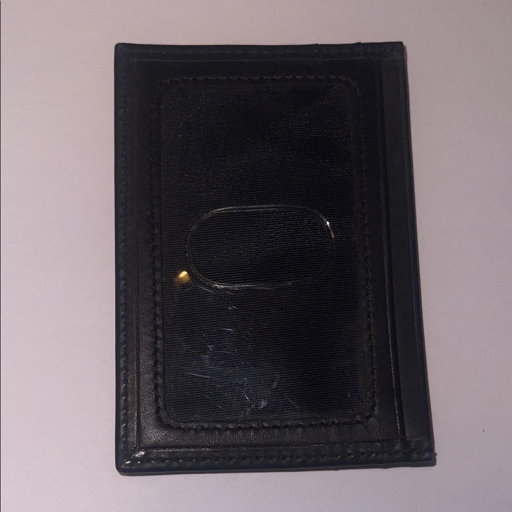Slim Black Leather Card Holder